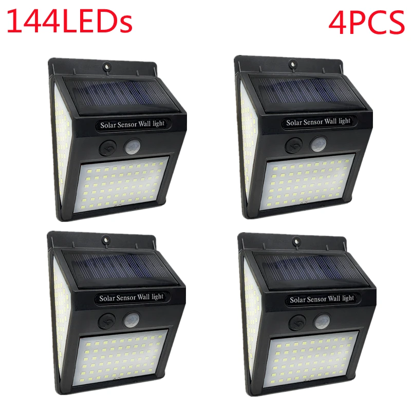 1-4PCS 100 LED Solar Light Outdoor Solar Wall Lamp PIR Motion Sensor Lamp Waterproof Solar Light for Garden Decoration Street. solar security light with motion sensor Solar Lamps