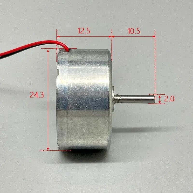 RF-310 Micro DC Spindle Motor – 3V-6V 9200RPM 24mm Round Carbon Brush – For DIY Projects