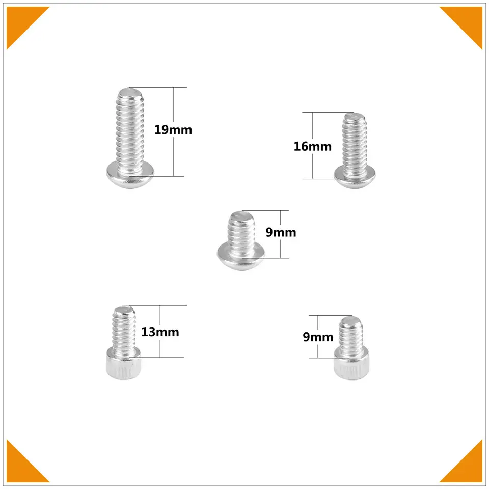20Pieces Standard 1/4"-20 Hex Screw ( 9mm/13mm/16mm/19mm Thread) For 4.7mm (Cup