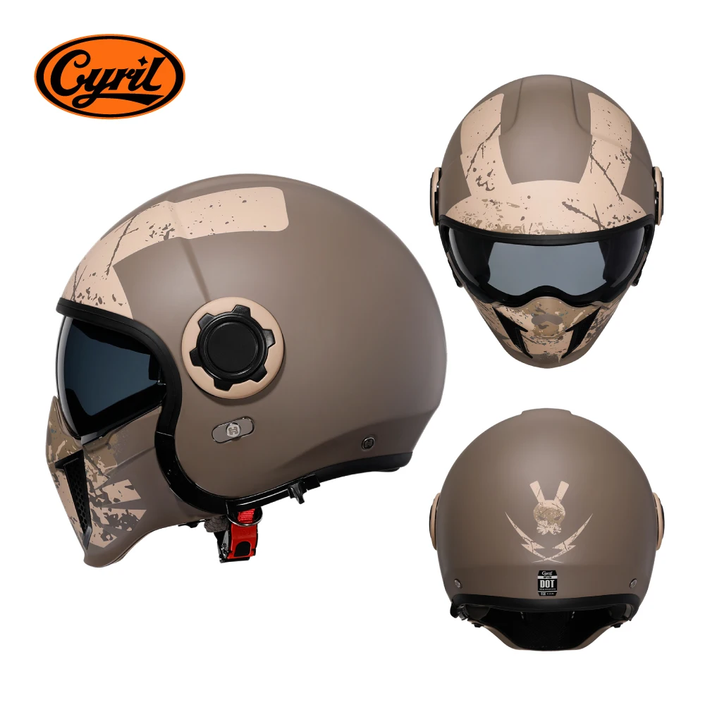 Casco Modular de motocicleta para hombre, protector de cara completa,  abierto, aprobado por DOT ECE, CYRIL OP12A - AliExpress