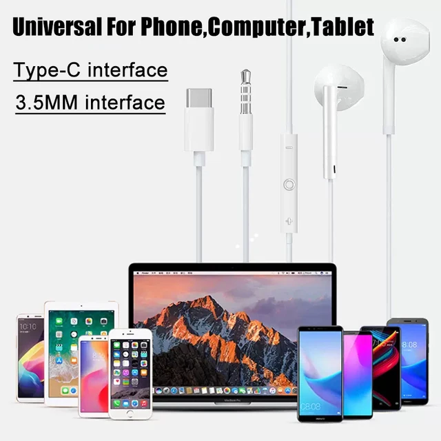 Per Apple iPad Laptop Tablet Cuffie per iPhone 16 15 14 13 12 11 Pro Max Auricolari X XS 7 8 Plus Auricolari stereo cablati da 3,5 mm 4