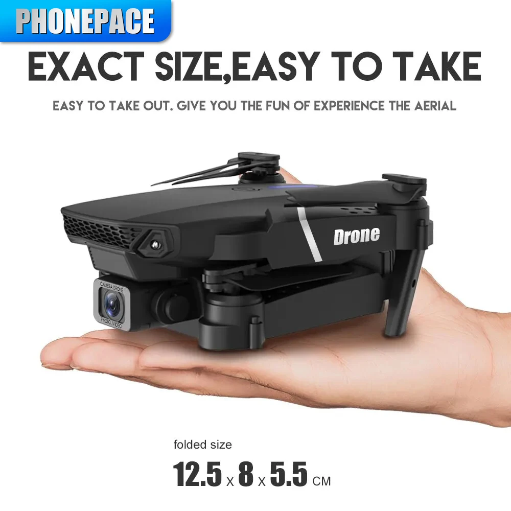 2023 E88 프로 와이파이 FPV 드론, 광각 HD 4K 1080P 카메라 높이 고정, RC 접이식 쿼드콥터 드론, 헬리콥터 장난감 선물, 신제품