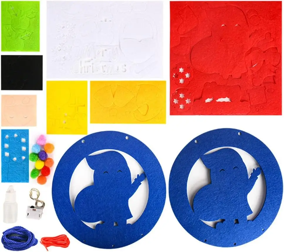 Kids Christmas Craft Kits DIY Felt Garlands Wreaths Children Holiday Decor Educational DIY Craft Kits Christmas DIY Party Decora