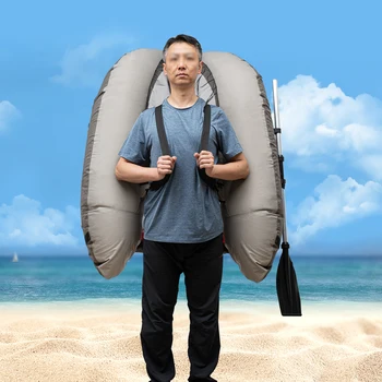 Inflatable Fishing Boat, Portable & Lightweight for Lake/Ocean, Oxford Cloth, 286.6lbs Load Capacity, Adjustable Backrest 4