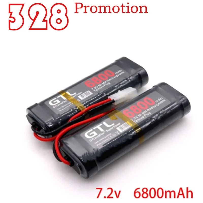 

Новый оригинальный аккумулятор 7,2 В, 6800 мАч, никель-металлогидридные аккумуляторы для радиоуправляемых автомобилей, грузовиков, багги, лодок, баков, никель-металлогидридных аккумуляторов, серый, супер мощный