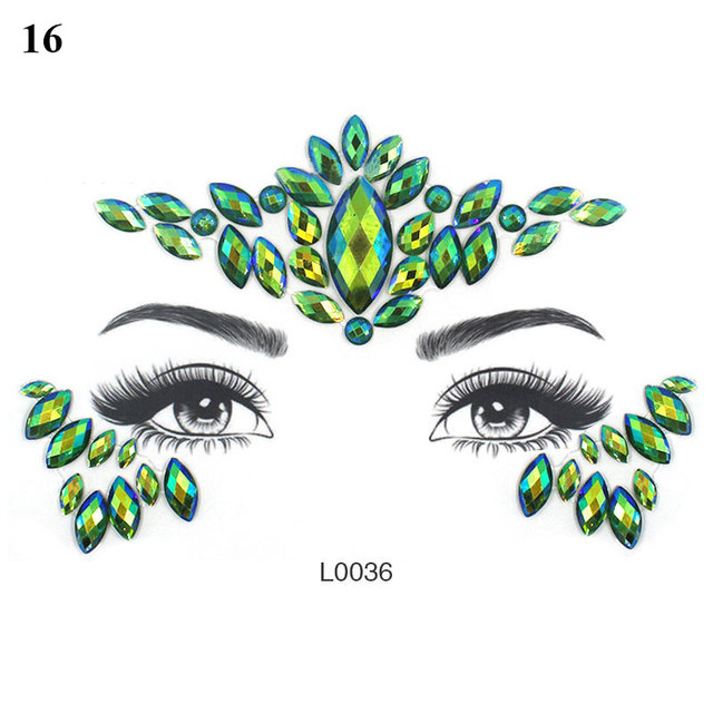 Crystal Tattoo Sticker Drill Stickers Eyes Sticker Party Face Stickers Face Decoration Diamond Masquerade Temporary Tattoo