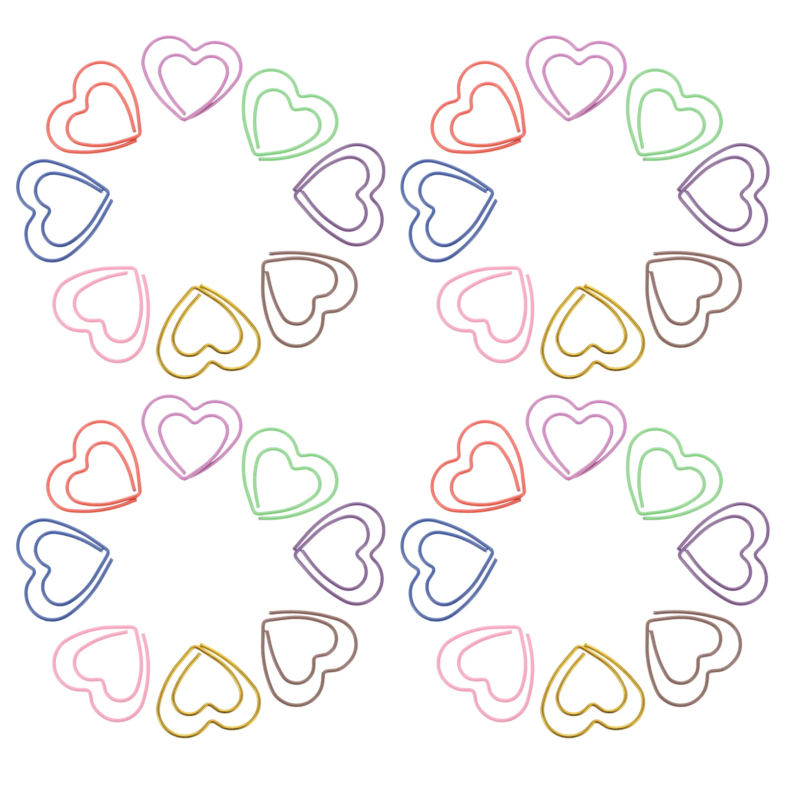 

50 Pcs Decor Love Paper Clip Planner School Decorative Heart-shaped Household