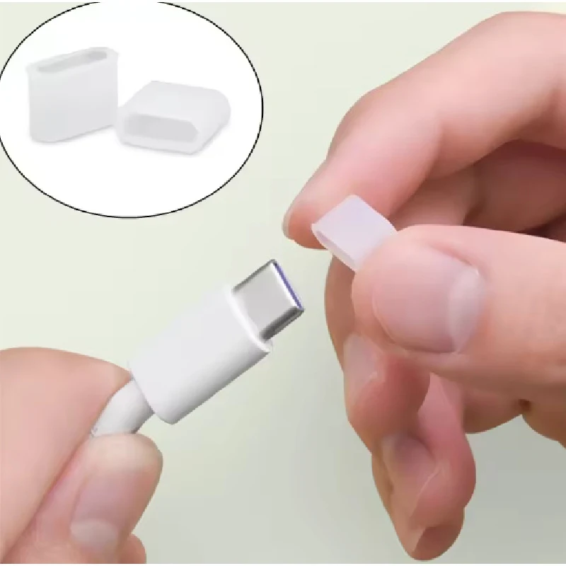 아이폰 및 타입 C 충전 케이블 포트 플러그 먼지 방지용 더스트 캡, 친환경 PE 소재 USB-A 남성용 보호 커버