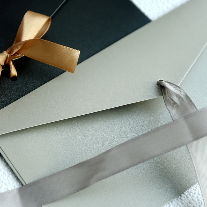 10pcs/set High Quality Ribbon Paper B6 & DL Size Envelopes Pearl Paper DIY Wedding Business Invitation Envelopes /Gift