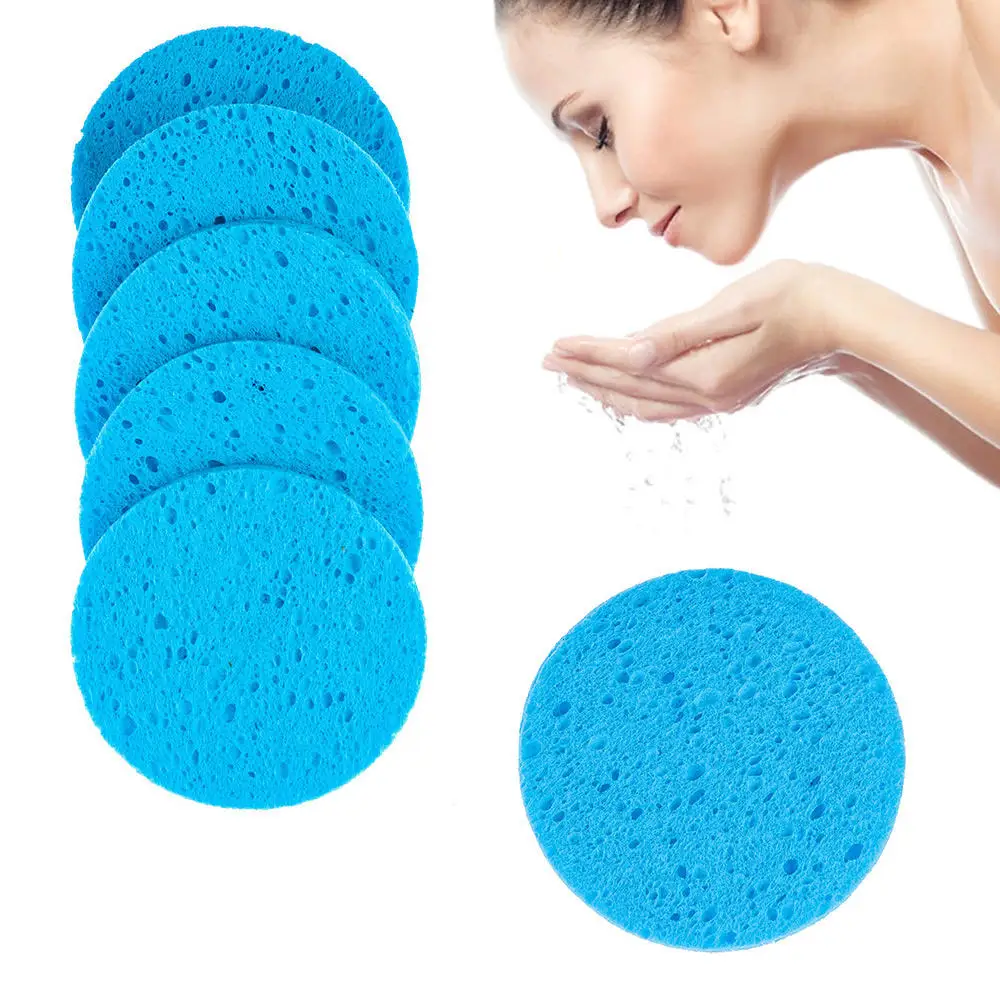 Cleansing Facial Sponges Round Face Makeup Remover Tool Natural Wood