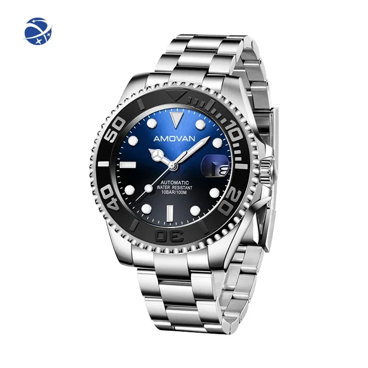 

Yun Yi2022 AMOVAN Top Selling 100m Waterproof Custom Stainless Steel Band Men Automatic Mechanical Watches Luxury