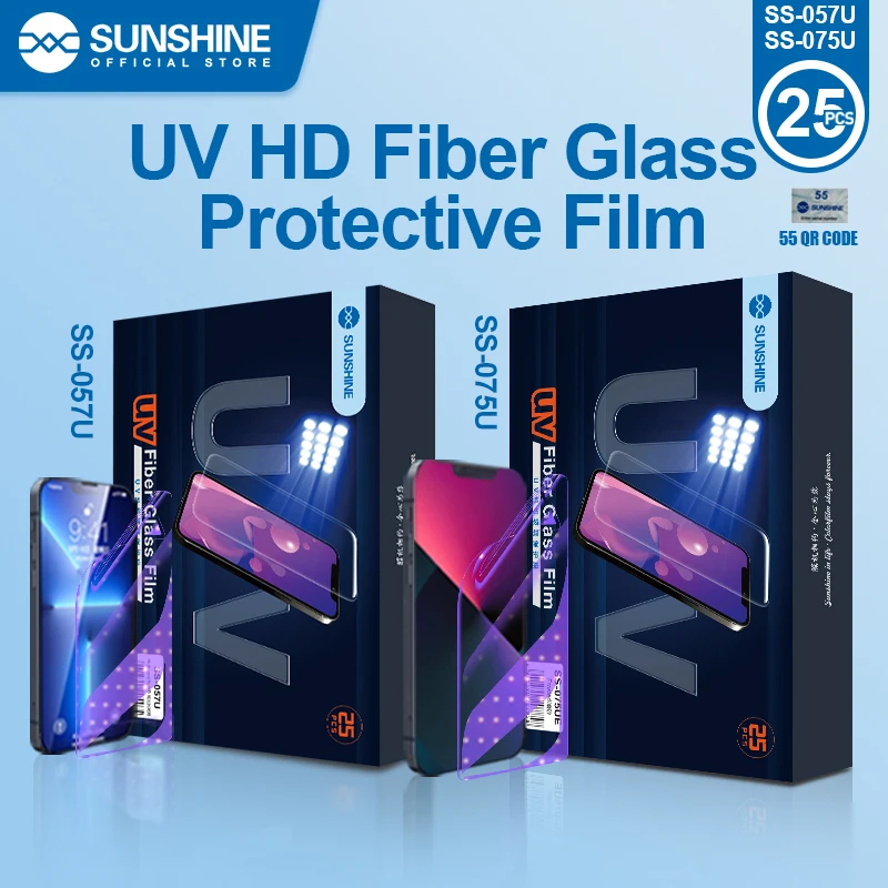 SUNSHINE SS-057U/SS-075U UV Fiber Glass Protective Film Full Screen Overlay  Strong and Flexible Fiberglass Protecting the phone