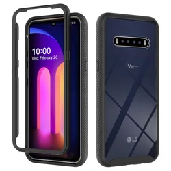 Sky Case - Two - Layer Hybrid Shockproof Shell - Heavy Duty Phone Cover for LG V60 ThinQ (Black)