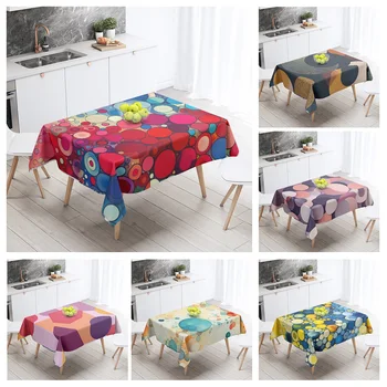 Tovaglia geometrica astratta Impermeabile resistente alle macchie Decorazione per feste Ristorante Caffetteria Tovaglie per tavolo da pranzo 140X200 cm 1
