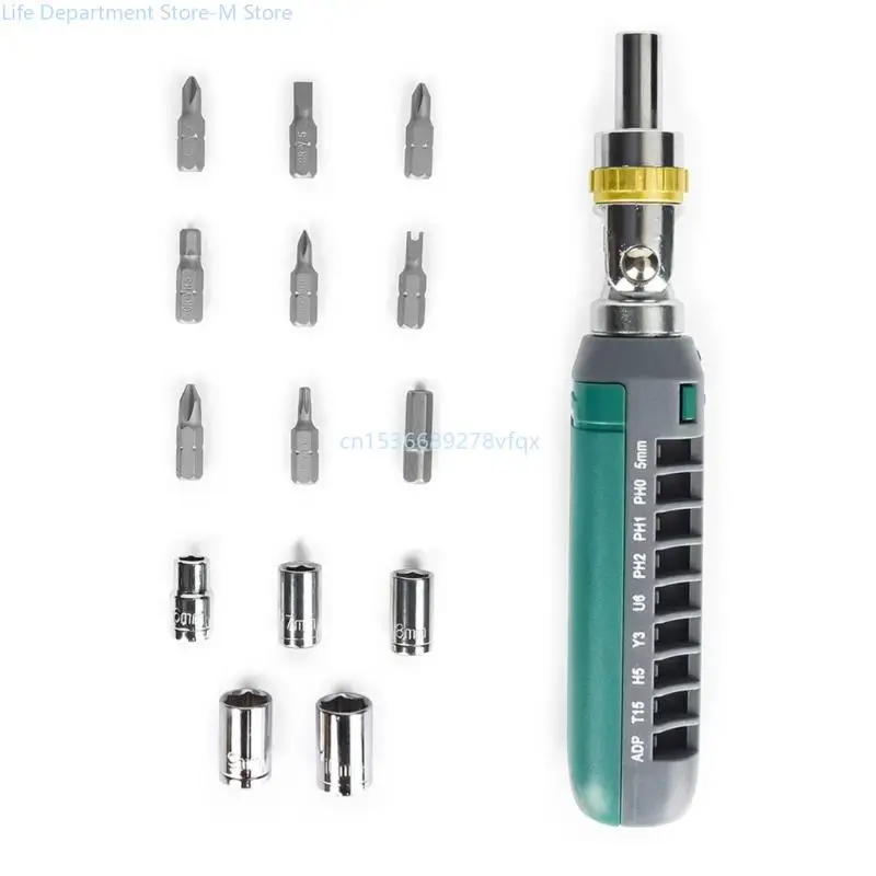 

14 in 1 Screwdriver Set with Ratcheting Adjustable MultiPurpose Convenient Tool for Furniture Home
