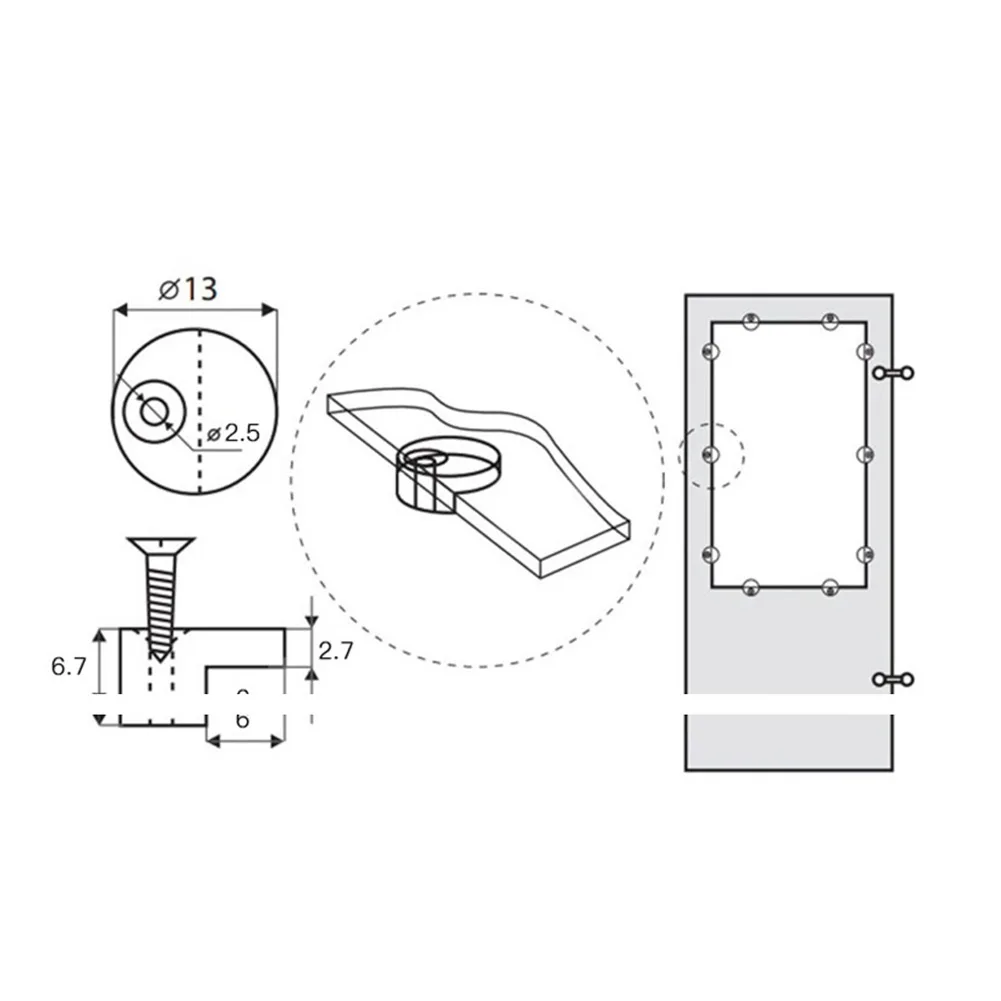 Description Picture 5 of item4pcs Mirror Holder Clips Bathroom Mirror Hinger Fixed Accessories Glass Plastic Wall Bracket Clamp Glass Wall Hanging Fixing Kit