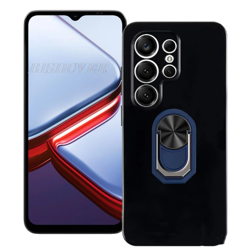 Premium Soft Silicone Case with Back Ring Holder