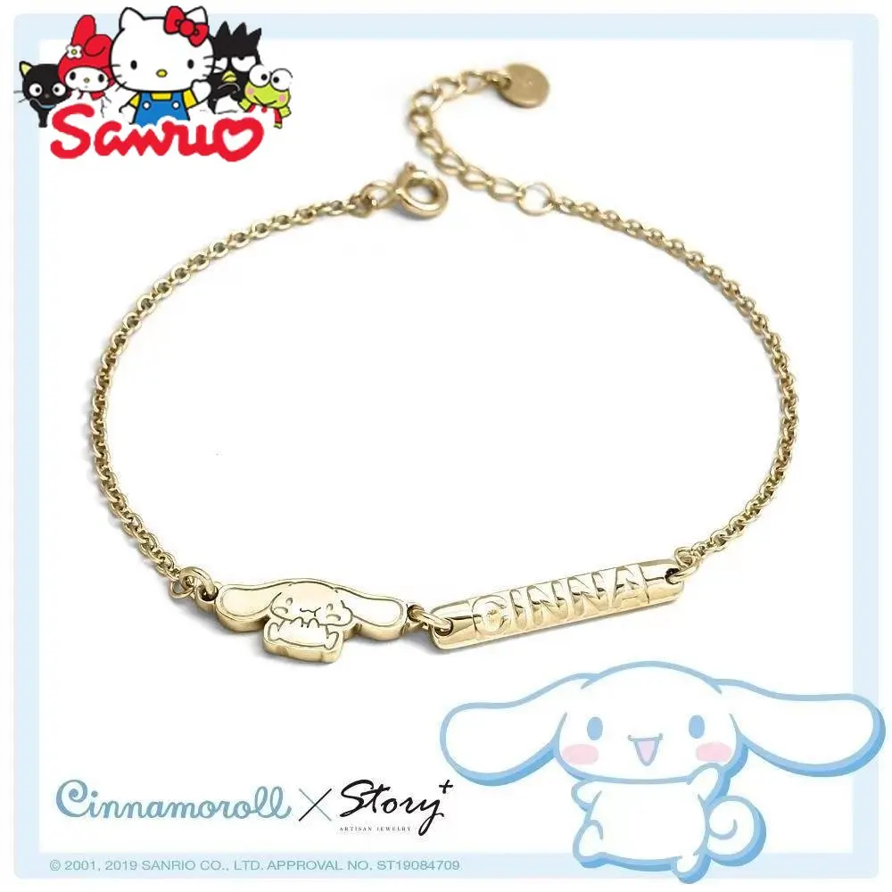 

Браслет Sanrio Cinnamorin с длинными полосками для крупных собак, серебряный браслет с надписью, праздничные аксессуары для путешествий, женский подарок