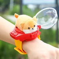 2.4G Mini RC Car Watch Toy LED Light Electric Induction Watch Plush Bunny Dog Crab RC Car Boys and Girls Toy Gift 2