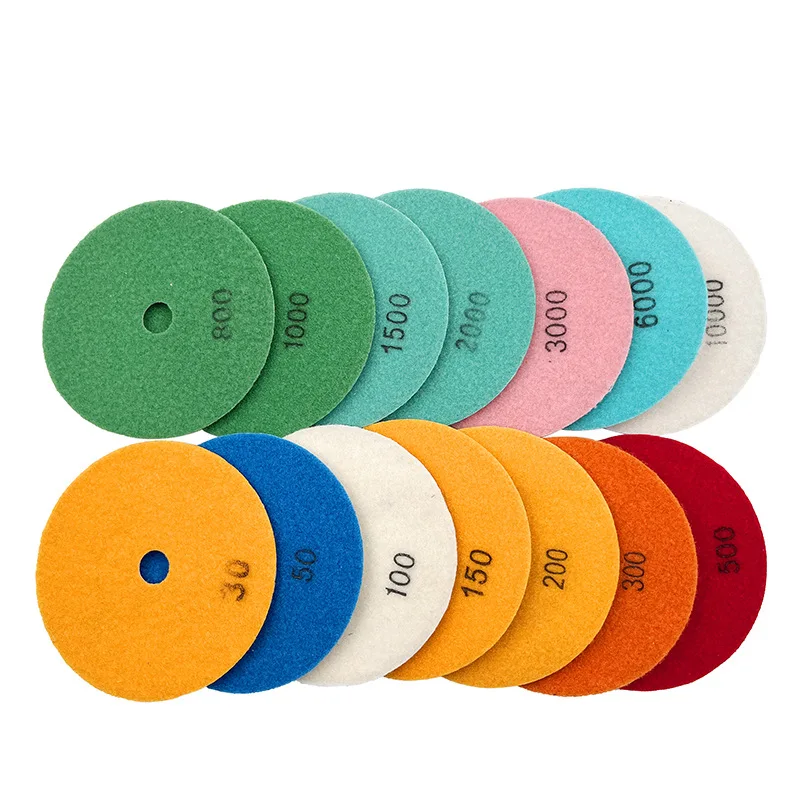 

5 Inch Diamond Polishing Pad Wet Buffer Disc for Grinding Marble Granite Concrete Repair Countertop Stone 30-10000 Grit