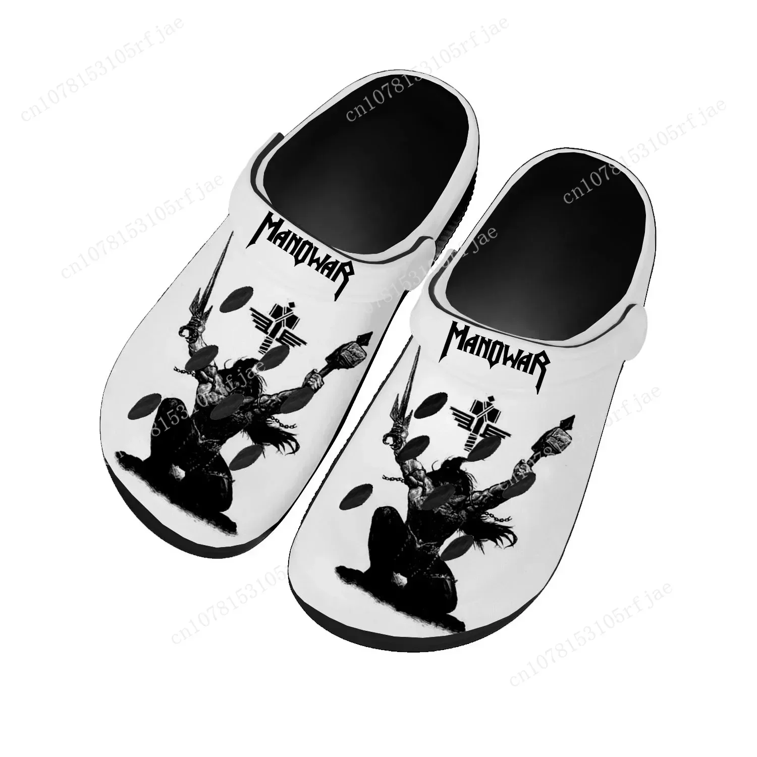 Manowar Band Home Clogs Custom Water Shoes Mens Womens Teenager Shoe Garden Clog Customized Breathable Beach Hole Slippers Black