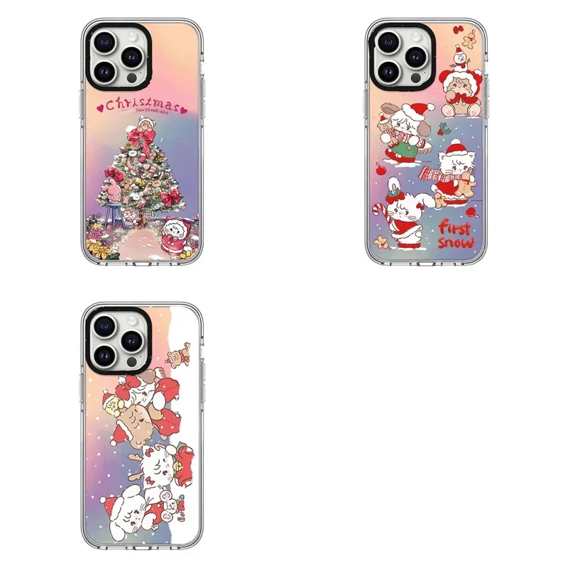 

Laser Acrylic Christmas Cartoon Cat Phone Case Cover for IPhone 11 12 13 14 15 Pro Max Case for IPhone 15 Pro Max