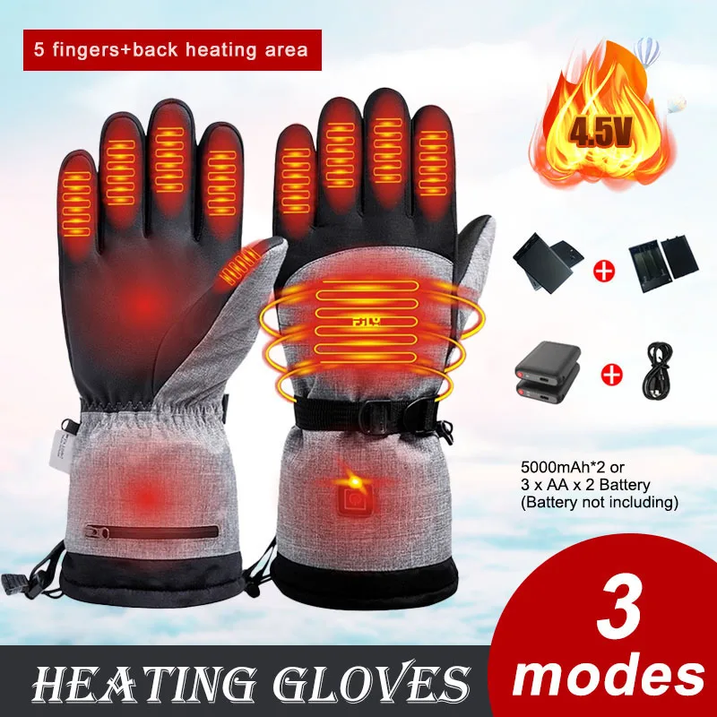 Acheter Gants chauffants électriques rechargeables alimentés par batterie  hiver gants chauffants chauds pour hommes femmes pour ski moto mitaine de  neige gant arthrite