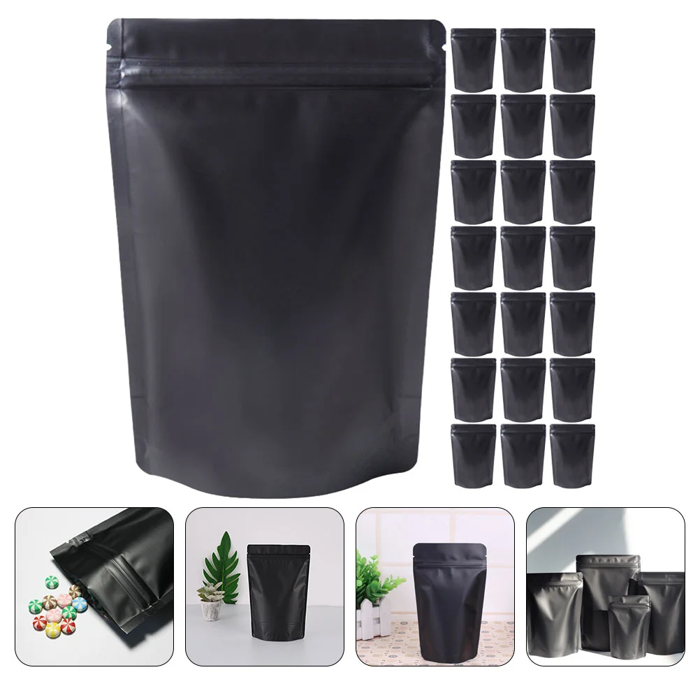 

100 Pcs Frosted Resealable Food Coffee Bean Pouch Sealed Storage Stand Opp Foods