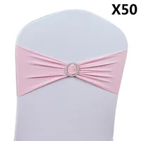 50PCS Wedding Chair Knot Ribbon Decoration Sashes For Banquet Country Cover Straps Back Flower Elastic Bow Events Organza 6