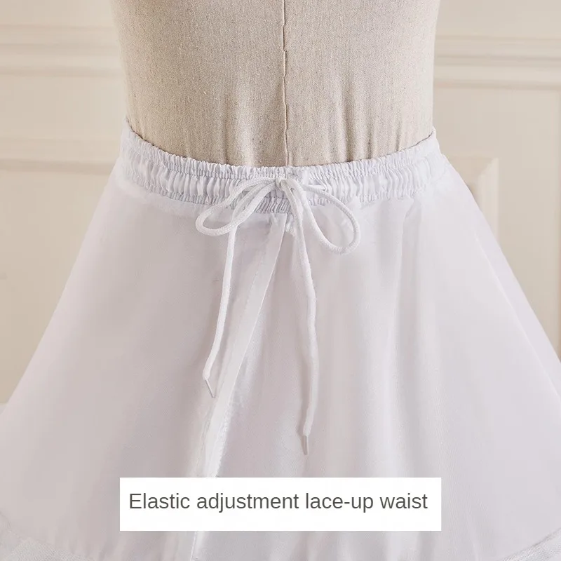 6-Hoops Underskirt Women Petticoat Wedding Dress Pleated Crinoline White a Line Floor Length Under Skirt Cancan Pettidresses 6