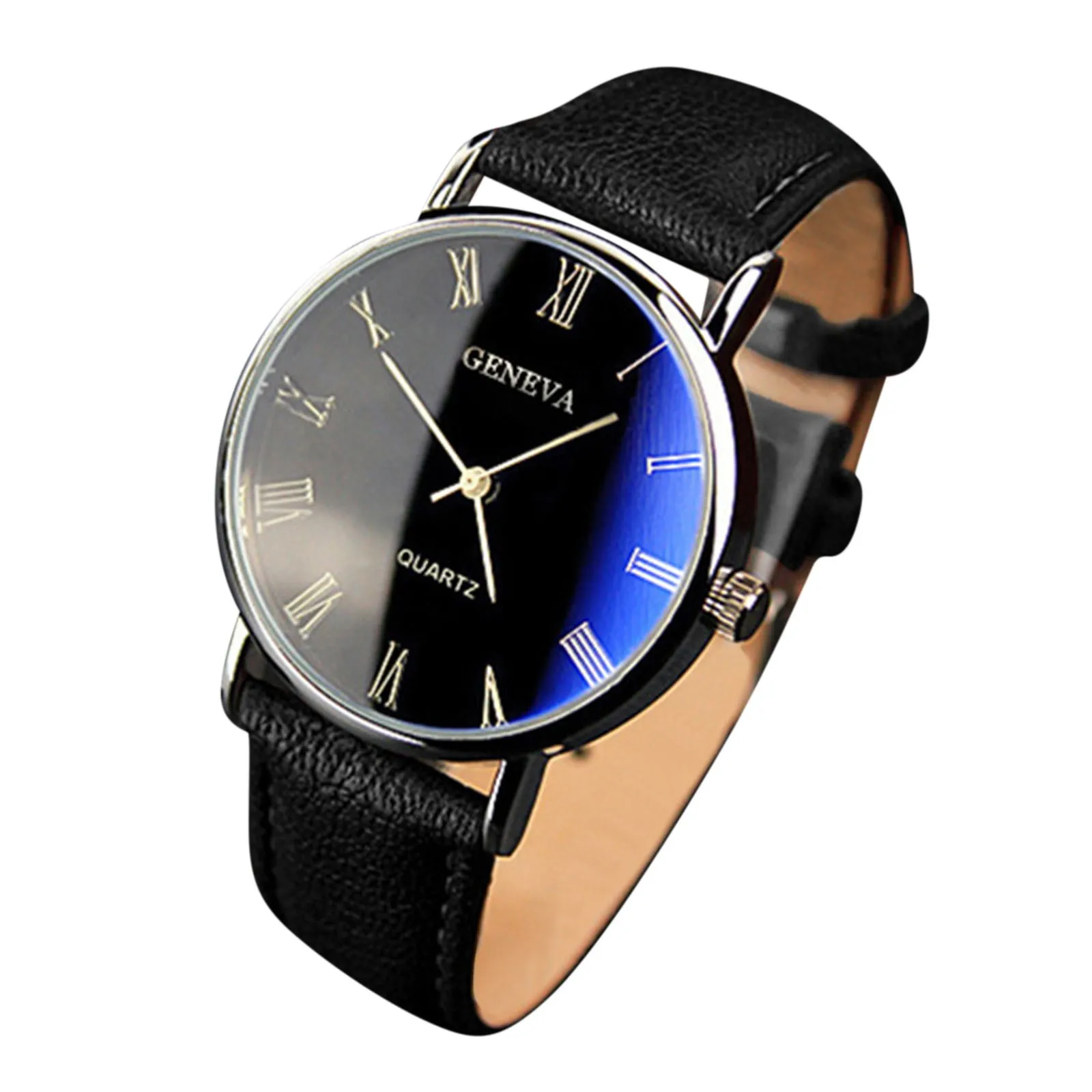 

Men's Watch Fashion Roman Numeral Analog Quartz Wristwatch High Quality Blue Light Glass Leather Watch Casual Teen Student Boy