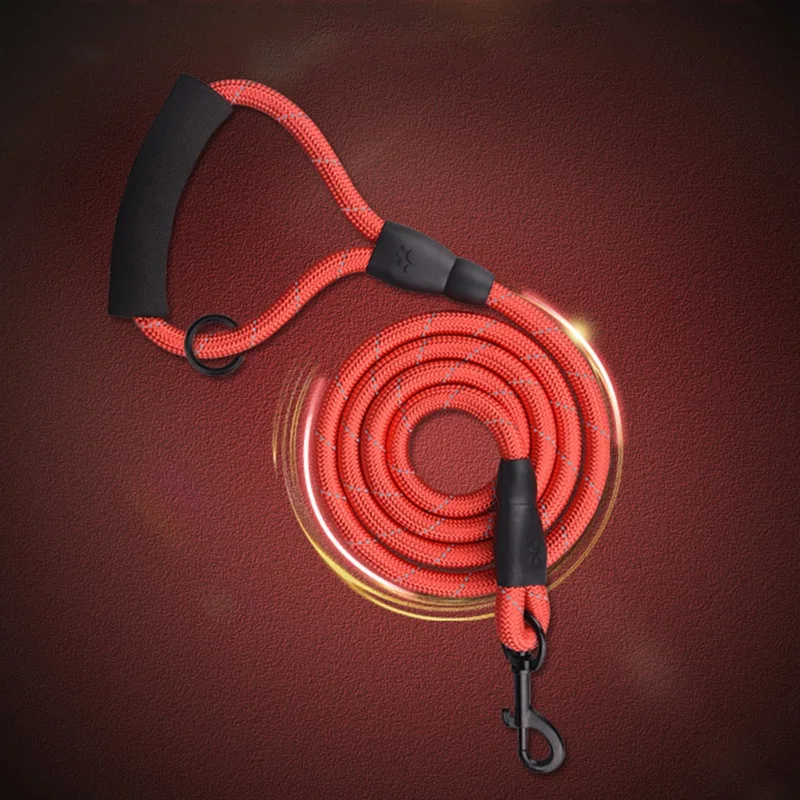 2 Way Braided Nylon Dual Dog Leash Double Lead Rope Strong Pet Leash Walking Running Leads For Couplers With Soft Padded Handle