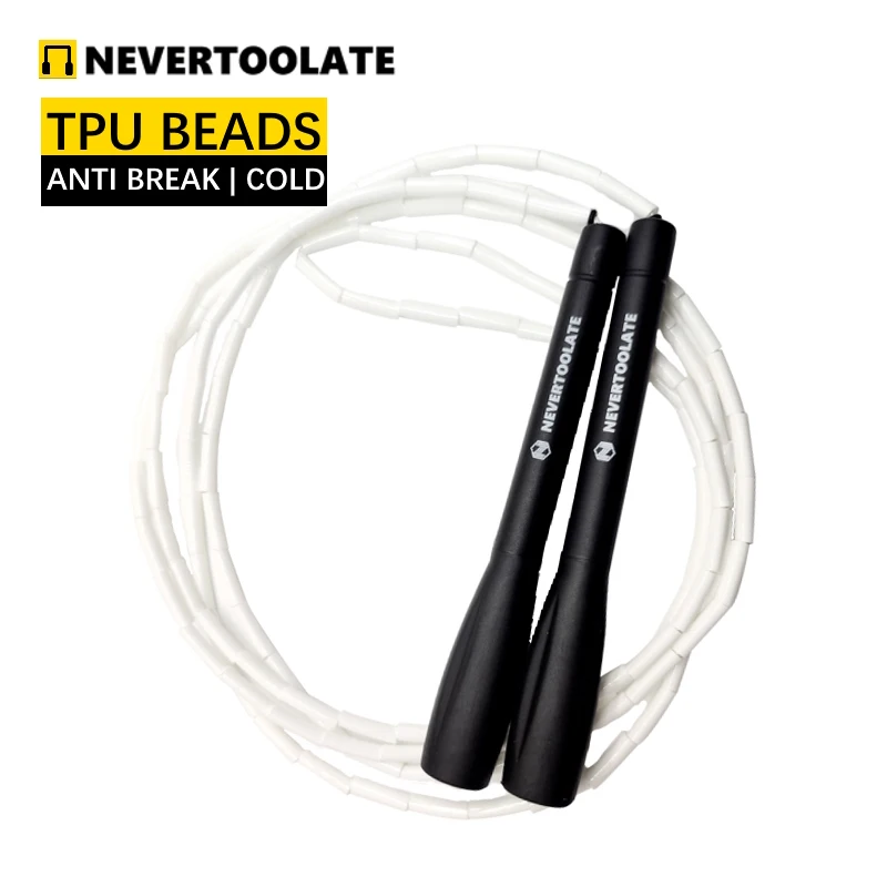 NEVERTOOLATE TPU Soft Beads Beaded Jump Rope Freestyle Skipping Rope No Tangle Fitness Crossfit