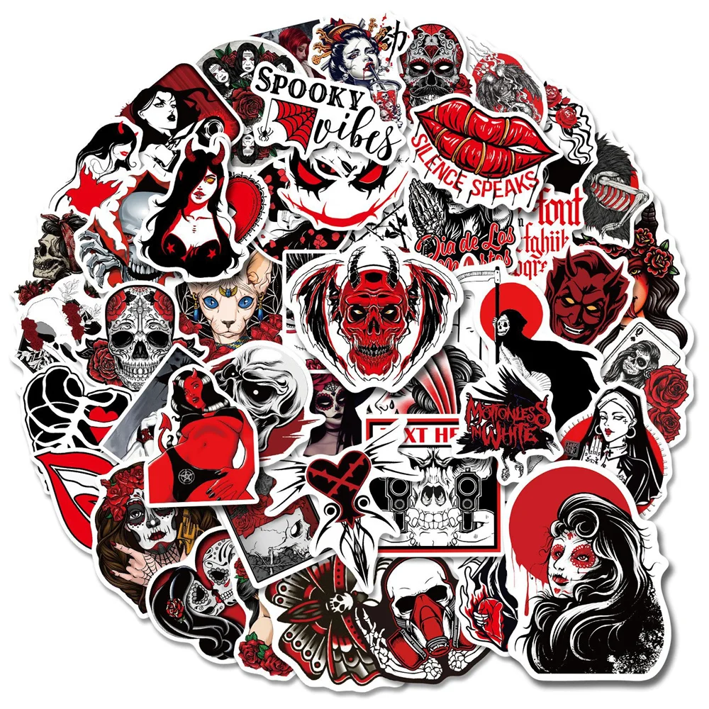  100 PCS Goth Stickers for Adults, Waterproof Horror