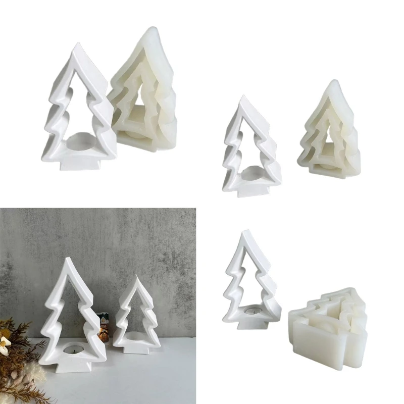 Christmas Tree Silicone Molds Epoxy Resin Mold DIY Holder Molds Table Ornament Making Tool for Making Crafts