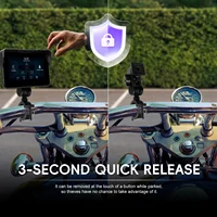 Podofo Lecteur d'écran intelligent HD 5'' Carplay Android Auto Surveillance de la pression des pneus Étanche IP68 BT Moniteur portable pour moto 5