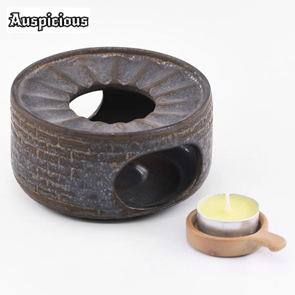 Creative Great Wall Brick Culture Ceramic Teapot Warmer Candle Warmer Base Jug Tea Stove Kettle Stand Chinese Teaset Accessories