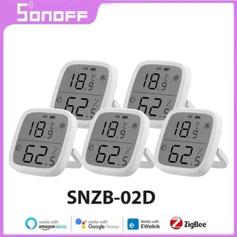 

Умный датчик температуры и влажности SONOFF SNZB-02D Zigbee с ЖК-экраном, удаленный мониторинг в режиме реального времени, Ewelink через Alexa Google Home