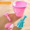 Foldable Beach Bucket Children's Foldable Bucket Play Sand Toys Bright Colors Silicone Beach Toys For Lake Backyard Beach Garden 5