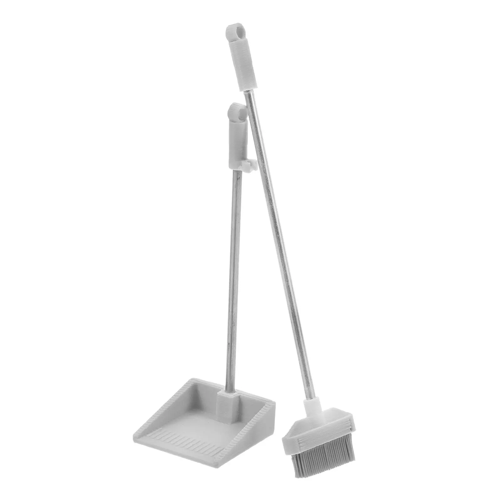 1세트 미니 쓰레받이 빗자루 세트 인형의 집 놀이집 장 사실적인 청소 도구 미니어처 하우스 용품