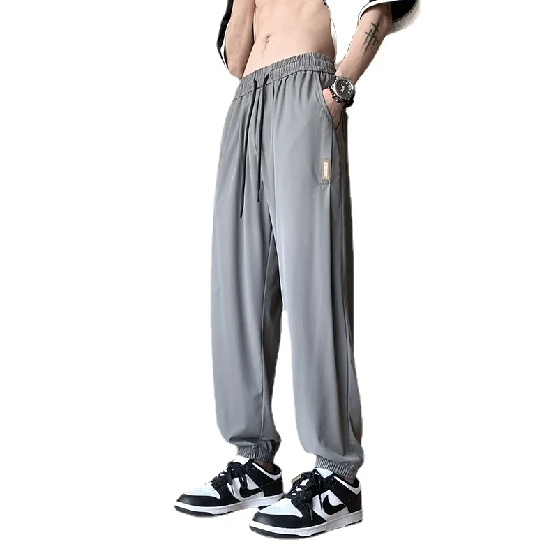 

Sweatpants Mens Summer Breathable Quick-drying Ice Pants Men Fashion Casual Loose Wide Leg Collection Foot Versatile Sports Pant