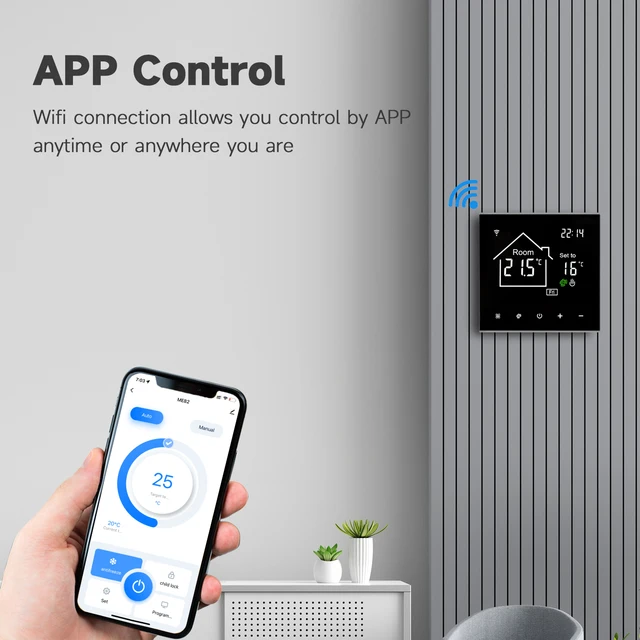 Home Flow Programmabile Termostato Wi-Fi Home Flow - Programmabile, Compatibile Con Alexa E Google Home, Per Riscaldamento Intelligente Termostato Programmabile - Foto 2
