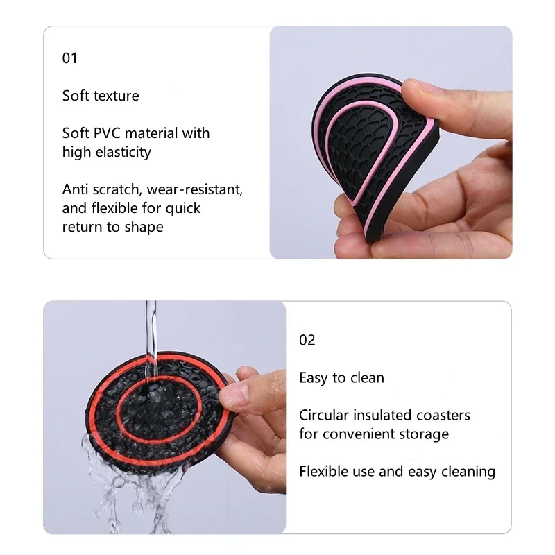 2pcs Double Circle Universal Car Cup Holder Coasters Non-Slip Anti-dust Insert Auto Car Cup Mat Interior Accessories cup holder coasters cup holder inserts car coaster pads