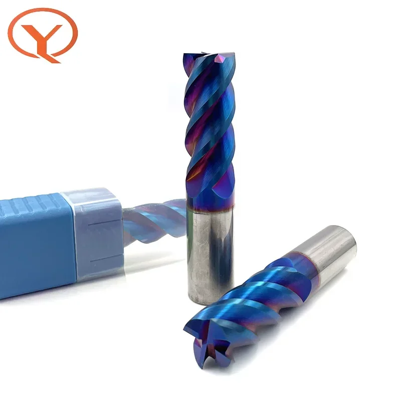 Milling Cutter 4 Flute HRC65 EndMills 1~20MM Shank Metal Key Seat Face Router Bit Carbide Tungsten