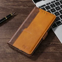 Luxurious Leather Flip Wallet Case with Card Slot for Smartphones - Elegant & Durable Phone Cover (Brown)