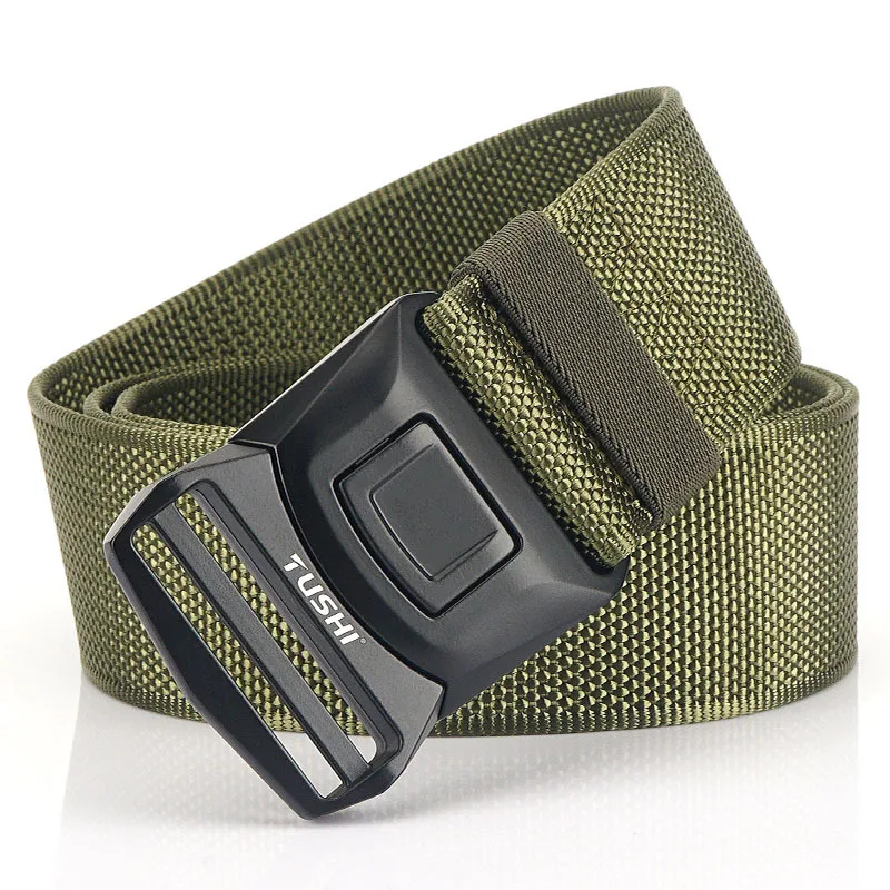 Fairwin Cintura Uomo Tattica Militare da 35 mm, in Nylon Cintura con Fibbia Scorrevole in Metallo, Regolabile Cintura Tattica Uomo per Trekking Esercizi Sportive Lavoro(Nero, 125cm