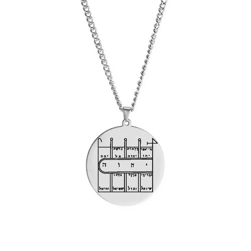 Silver Color 44 Solomon Pentacles Seal of Jupiter Mars Mercury Moon Saturn Sun Venus Talisman Pendant Stainless Steel Necklace
