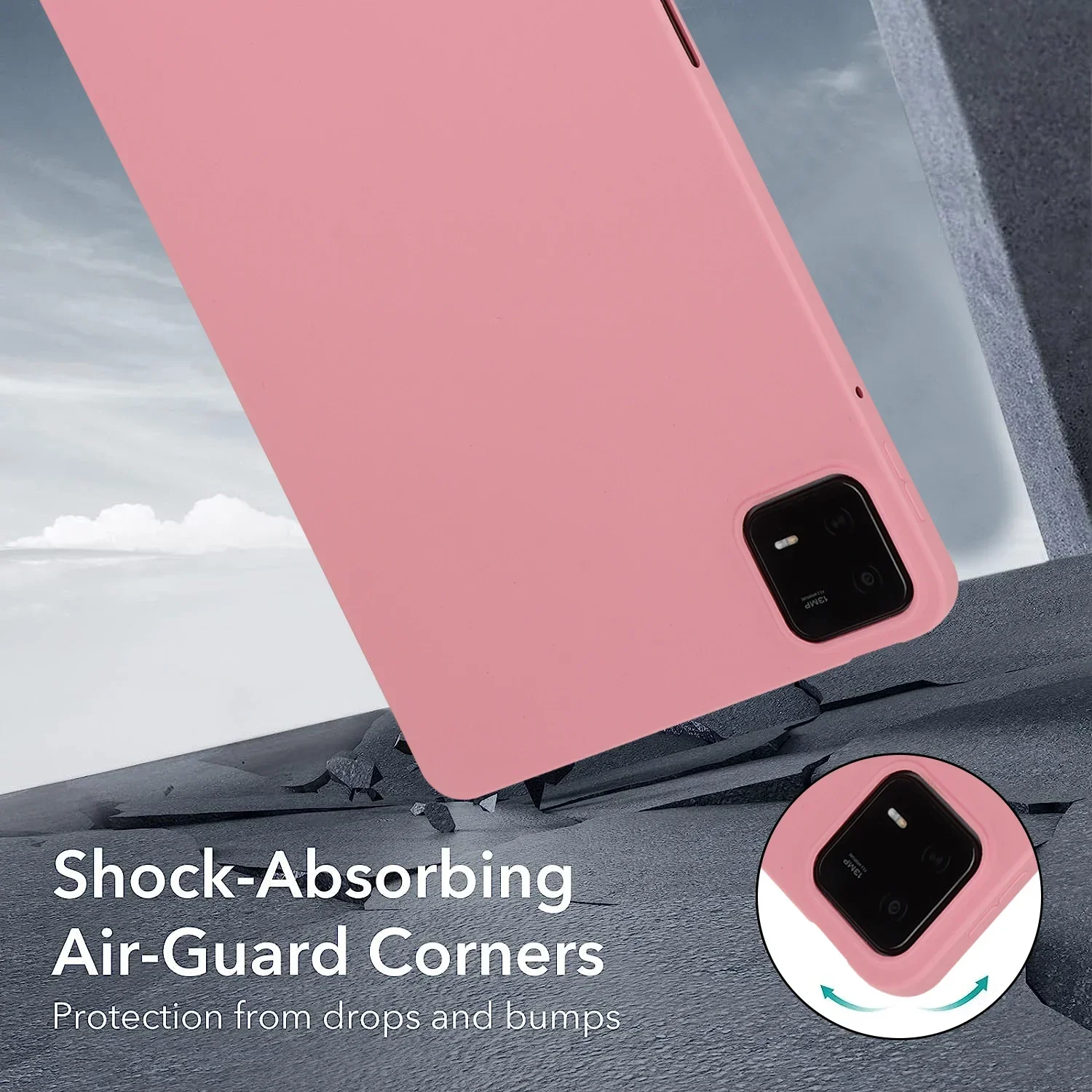 Soft Silicone Shockproof Back Cover for Tablets - Skin-Feel Design, Thin and Lightweight