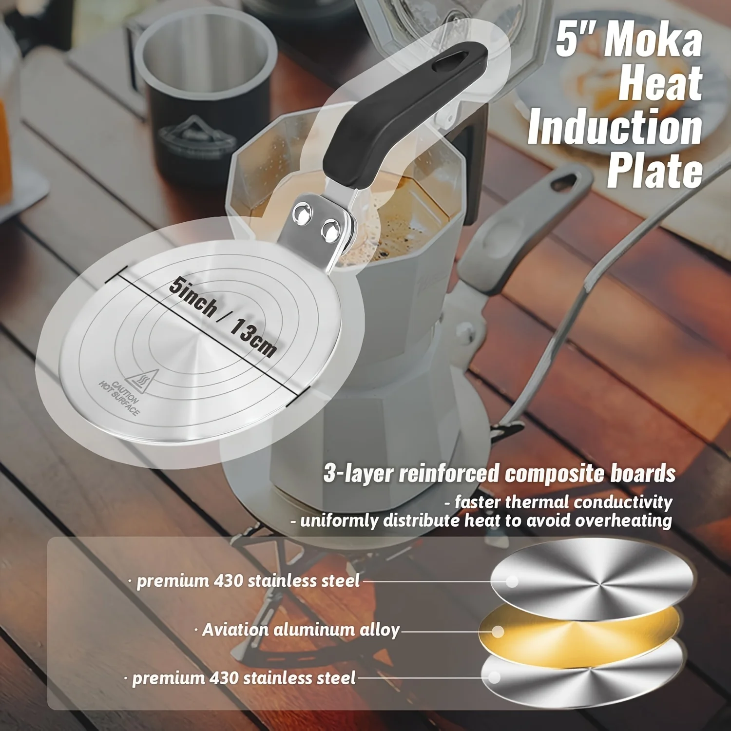 Stainless Steel Heat Conduction Plate Heat Diffuser Cooking Induction Adapter Coffee Kettle Stovetop Electric Gas Plate Board