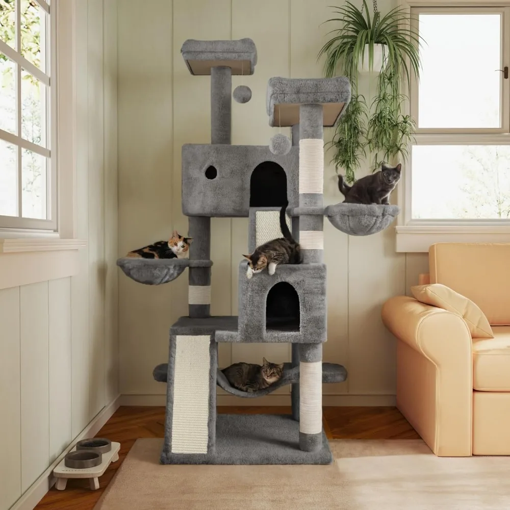 66-Inch Multi-Level Large Cat Tree Tower 2